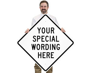Custom Diamond Shaped Metal Signs