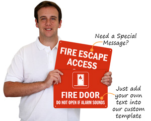 Custom fire exit door sign