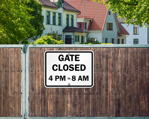 Gate Access Hours Sign