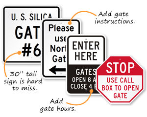 Custom gate signs