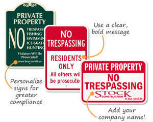 Custom No Trespassing Signs