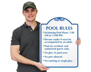 Pool Rules Sign