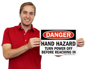 Custom Hand Hazard Sign