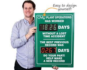 Custom safety scoreboards with company name