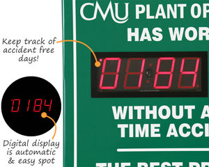 Custom safety scoreboards with digital display