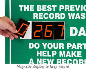 Custom safety scoreboards with magnetic numbers