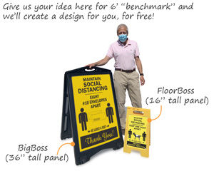 Custom social distancing A-Frame signs