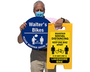 Custom social distancing signs