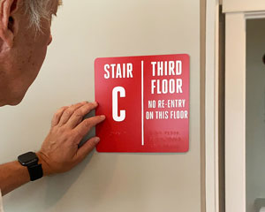 Custom stair and floor braille sign