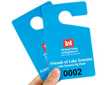 Custom vertical hang tag permit