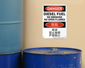 Chinese & English Safety Sign