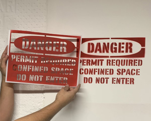 Danger Floor Stencil