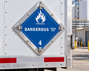Class 4 Dangerous When Wet Placards