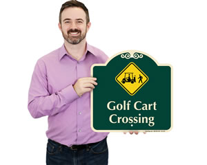 Designer Golf Cart Crossing Sign