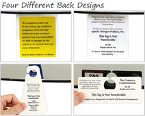 Designs for the back of parking tags