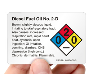 Nfpa Diesel Fuel Oil Label