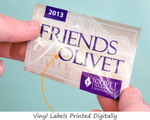 Digitally printed vinyl labels