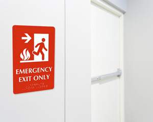 Braille Emergency Exit Door Sign