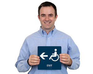 Braille Handicap Exit Sign