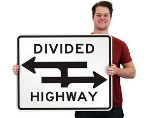 Divided Highway Signs