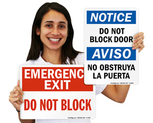 Do Not Block Door Signs