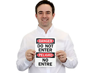Bilingual Do Not Enter Sign