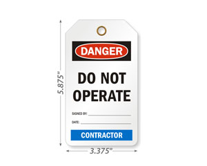 Do Not Operate Tags
