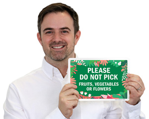 Do Not Pick Flower Sign With Stake