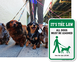 Dog Leash Signs By State | Dog Must Be On Leash Signs By State