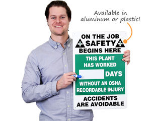 Dry erase safety scoreboard