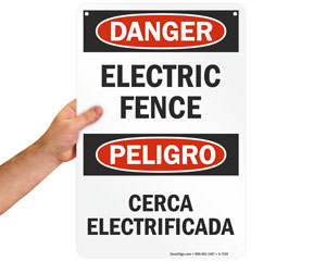 Bilingual Electric Fence Sign