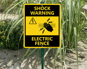 Electric Fence Sign With Graphic