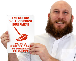 Emergency Spill Response Equipment Sign