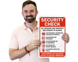 Security Check Sign