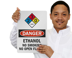 Ethanol No Smoking Label