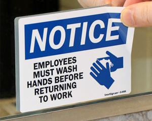 Hand Wash Workplace Sign