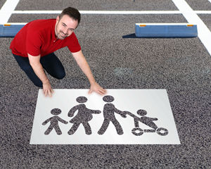 Family parking stencil sign