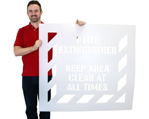 Fire Extinguisher Keep Area Clear Stencils