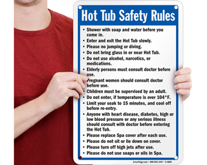 Hot Tub Safety Rules Sign