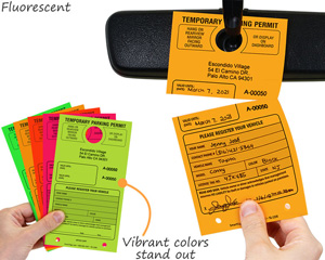 Fluorescent temporary permits