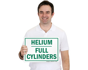 Helium Full Cylinders Sign