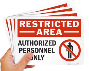Restricted Area Glow In Dark Sign