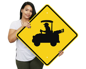 Golf Cart Crossing Sign