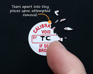Calibration Void Label