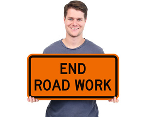 End Road Work Sign