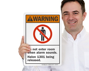 Fire Extinguisher Halon Sign