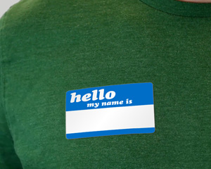 Hello My Name Write On Label