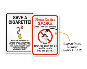 Humorous No Smoking Signs