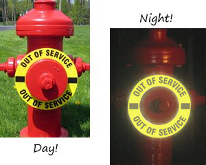 Glow Out Of Service Hydrant Rings