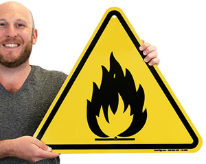 Fire Hazard Symbol Sign